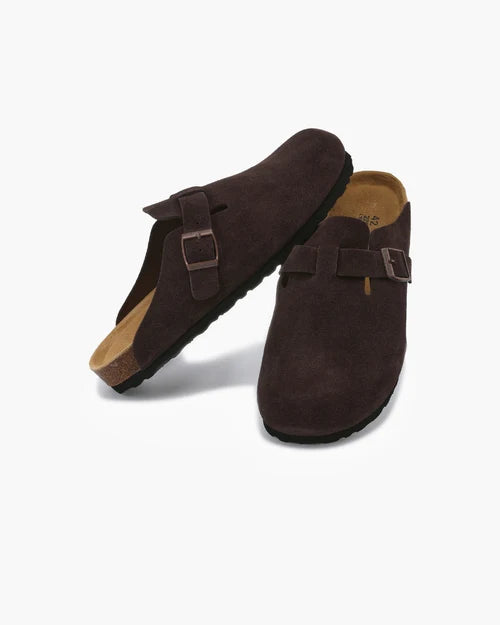 Baumont Club Suede Clogs – Luxe Calf-Suede Slip-Ons with All-Leather Insole