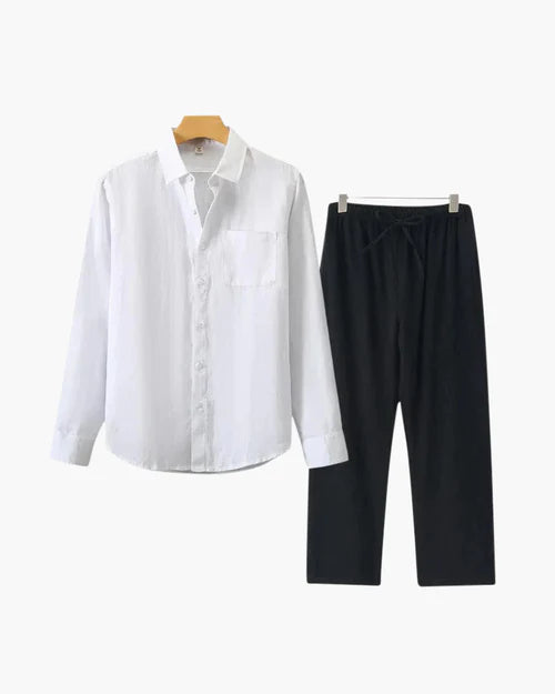 Stylish Diner Night Bundle | Cape Town Linen Shirt, Zanzibar Linen Pants & Premium Suede Loafers