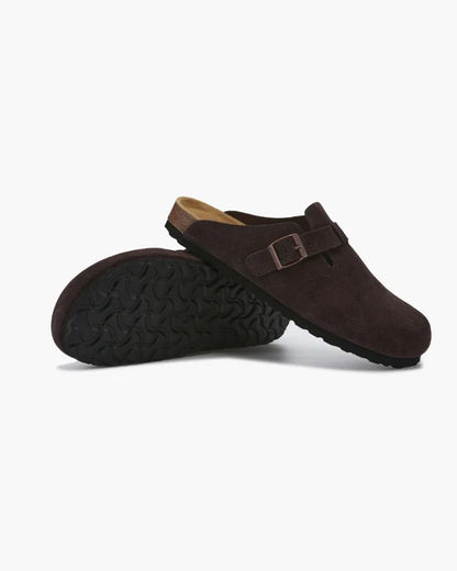 Baumont Club Suede Clogs – Luxe Calf-Suede Slip-Ons with All-Leather Insole