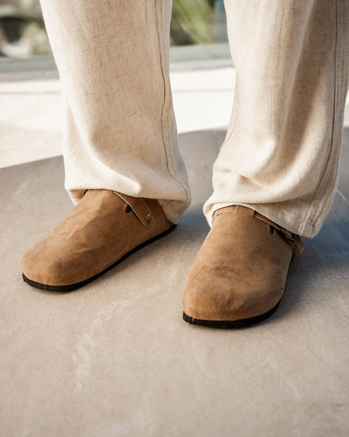 Baumont Club Suede Clogs – Luxe Calf-Suede Slip-Ons with All-Leather Insole
