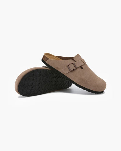 Baumont Club Suede Clogs – Luxe Calf-Suede Slip-Ons with All-Leather Insole