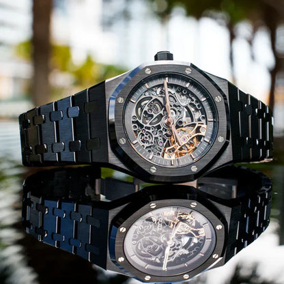 B.Club Watch Obsidian Reveal Automatic Skeleton