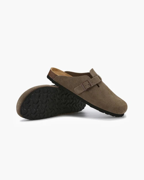 Baumont Club Suede Clogs – Luxe Calf-Suede Slip-Ons with All-Leather Insole