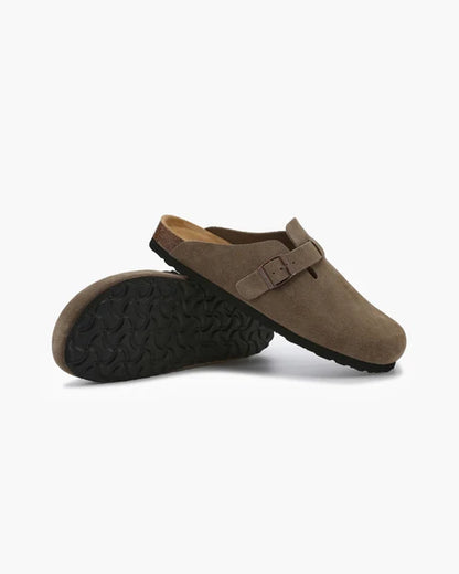 Baumont Club Suede Clogs – Luxe Calf-Suede Slip-Ons with All-Leather Insole