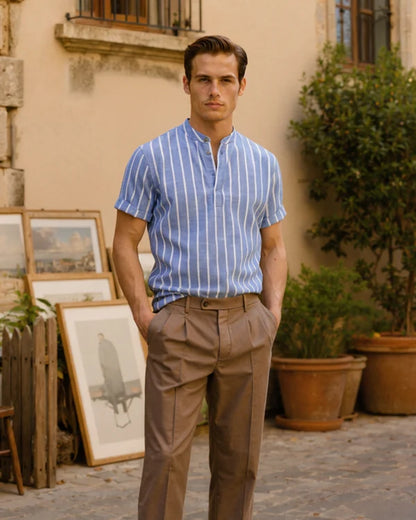 Bari Sailor Polo – Organic Cotton Sailor-Collar Polo Shirt