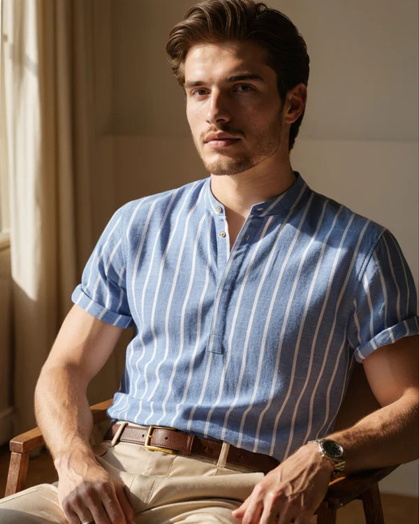Bari Sailor Polo – Organic Cotton Sailor-Collar Polo Shirt