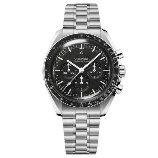 NASA Certified Luxury Space Chronograph: Hesalite Crystal, Steel Bracelet, Black Dial